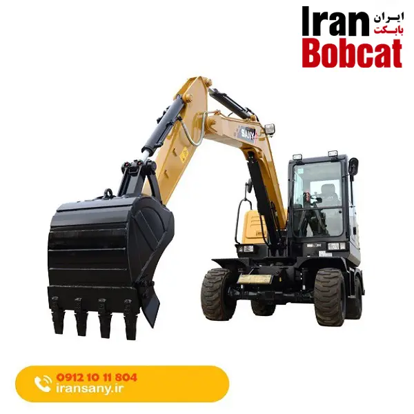 قیمت مینی بیل مکانیکی چرخ لاستیکی سانی مدل SANY SY65W
