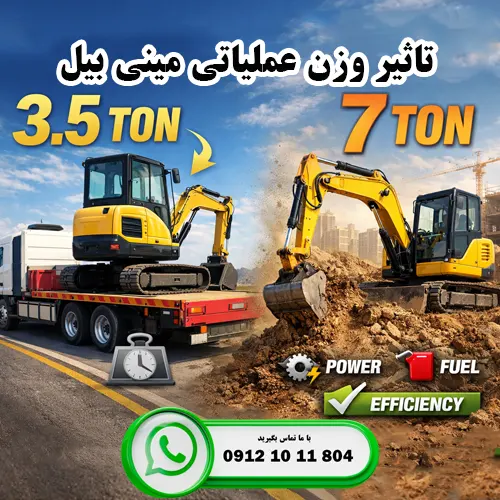 وزن عملیاتی مینی بیل چه تاثیری در حمل و نقل و کارایی دارد؟